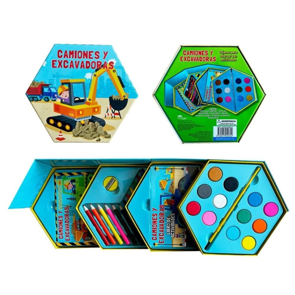 CAMIONES Y EXCAVADORAS ( CAJA HEXAGONAL)