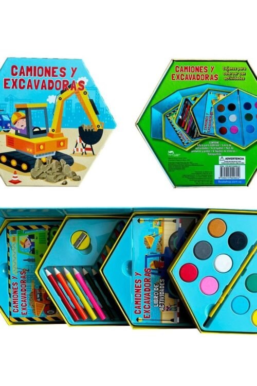 CAMIONES Y EXCAVADORAS ( CAJA HEXAGONAL)
