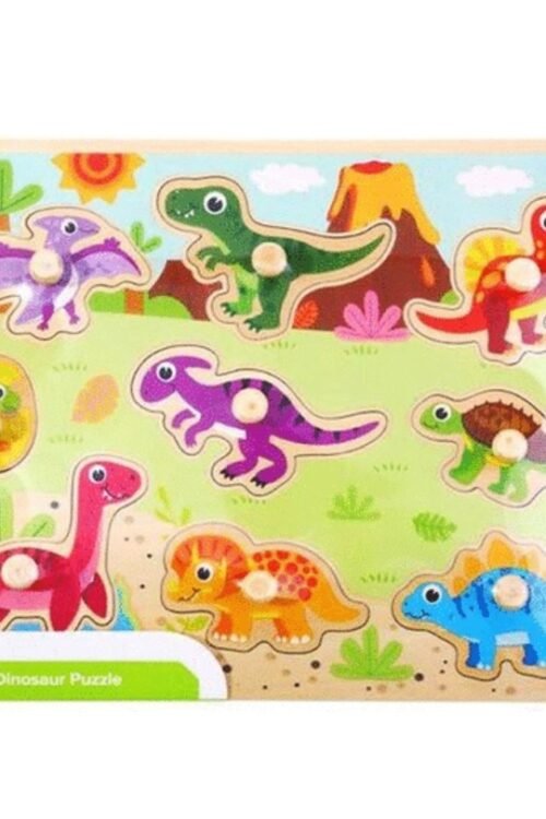 R.C.  DINOSAURIOS  DE MADERA CON PIJA 10 PZS